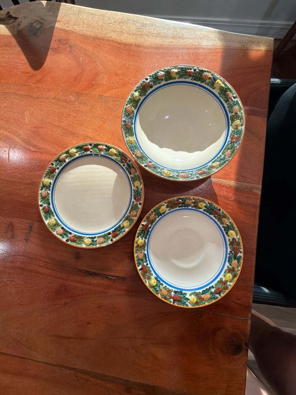 Vintage Adams Titian Ware Della Robia Pattern Ceramic Dish Set